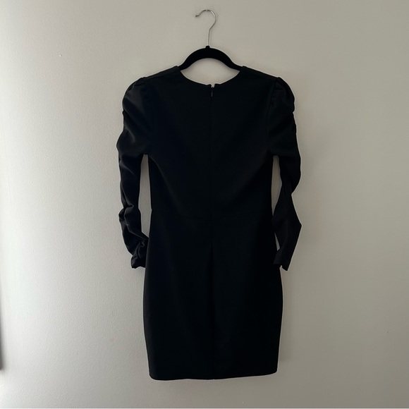 Dynamite Black Ruched Sleeve Mini Dress - Picture 9 of 9